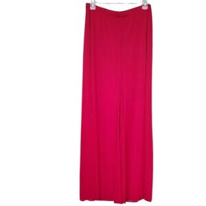 Bold Red Palazzo Pants By Connected Apparel W/ Sheer Layer Sz Large
